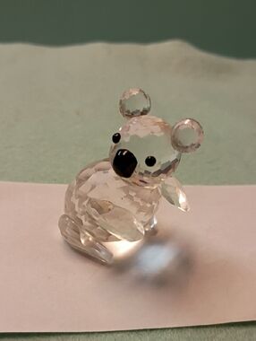 Swarvoski Faceted Clear Glass Koala Figurine - Decorative Crystal Accent